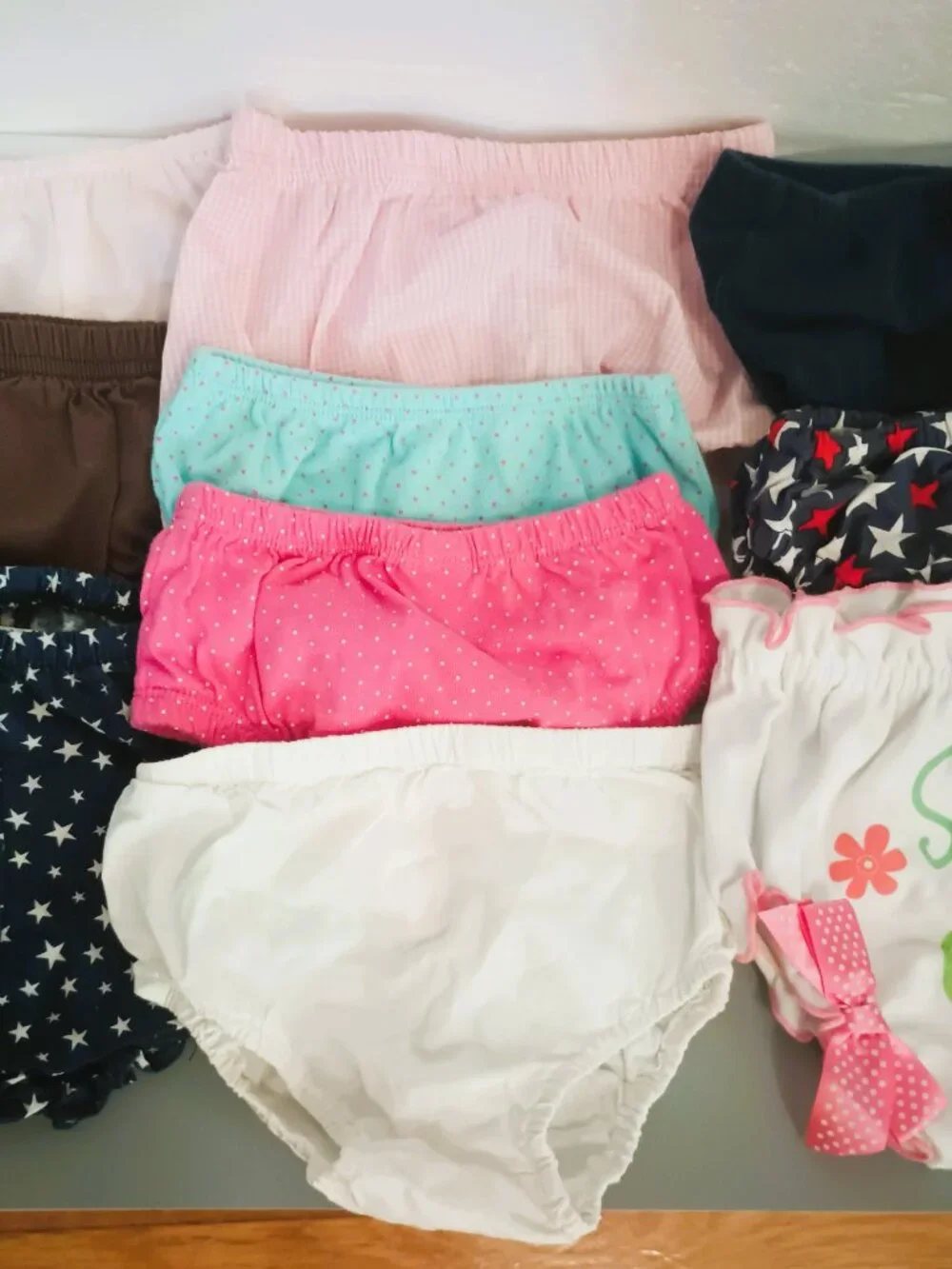 10 Baby Bloomers Panties 0m-9m Different Colors & Designs